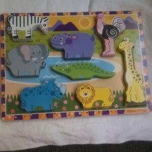 Melissa & Doug Safari Wood Chunky Puzzle